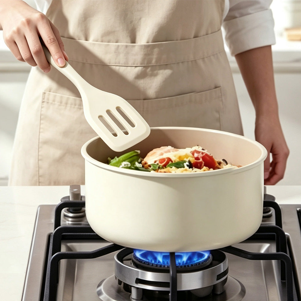 Seotha Stock & Sauce Pot Cooking Spatula and Soup Ladle with Lids Cookware Set